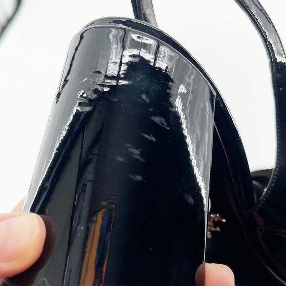 Prada Black Patent Leather Pointed Toe Mary Jane Strap Slingback Heel IT 40 - Picture 11 of 13